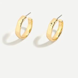 J.Crew Hammered texture hoop earrings in gold new with tags and bag